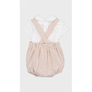 PETO RAYAS BEIG + BLUSA 