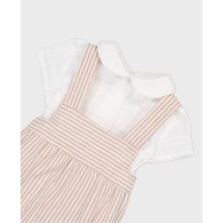 PETO RAYAS BEIG + BLUSA 