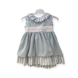 VESTIDO AZUL EMPOLVADO