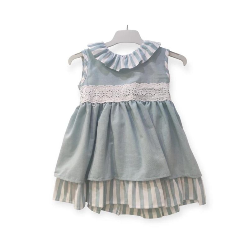 VESTIDO AZUL EMPOLVADO