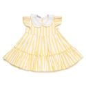 VESTIDO VOLANTE RAYAS AMARILLO
