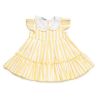 VESTIDO VOLANTE RAYAS AMARILLO