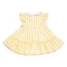 VESTIDO VOLANTE RAYAS AMARILLO