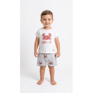 CONJUNTO BB NIÑO CANGREJO RAYAS