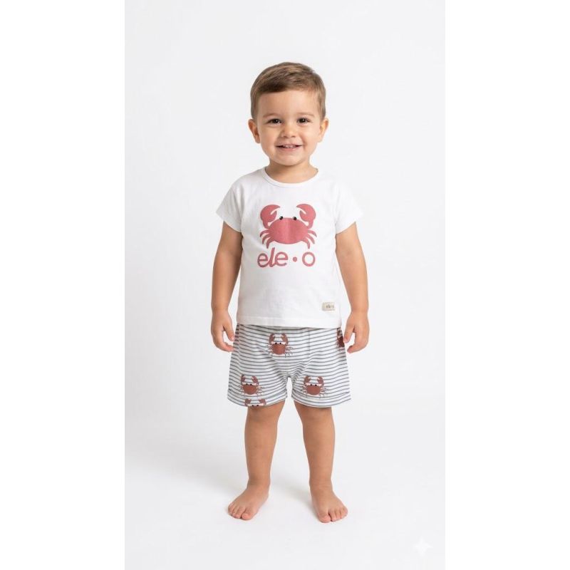 CONJUNTO BB NIÑO CANGREJO RAYAS