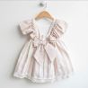 VESTIDO NIÑA RAYAS BEIG