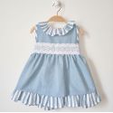 VESTIDO AZUL EMPOLVADO