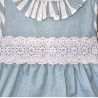 VESTIDO AZUL EMPOLVADO