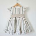 VESTIDO VERDE Y BEIG