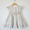 VESTIDO VERDE Y BEIG