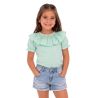 CAMISETA CUELLO VOLANTE VERDE MAR