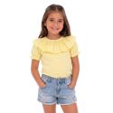 CAMISETA CUELLO VOLANTE AMARILLO