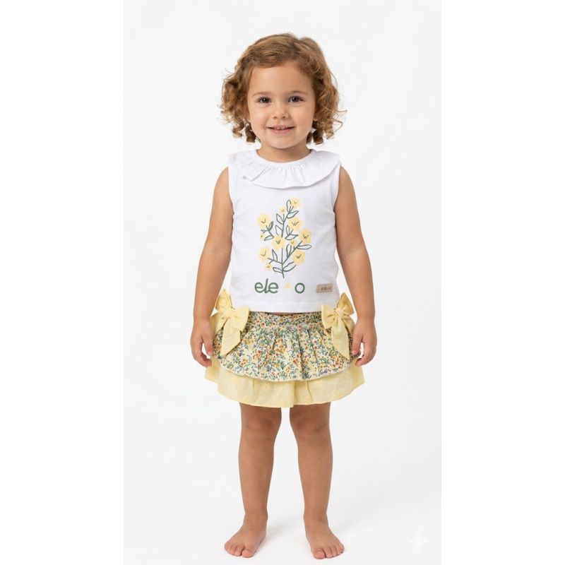 COJUNTO CAMISETA+BRAGA FLOR AMARILLO