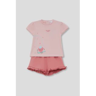 CONJUNTO BEBE NIÑA ROSA CLARO