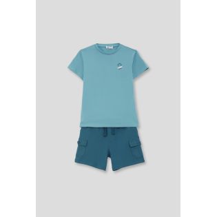 CONJUNTO NIÑO VERDE AZULADO